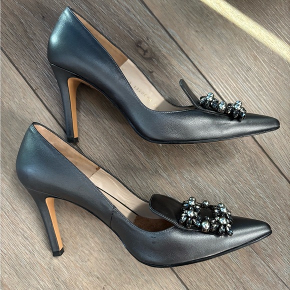 LODI smoke grey leather sexy evening heels - Picture 4 of 14
